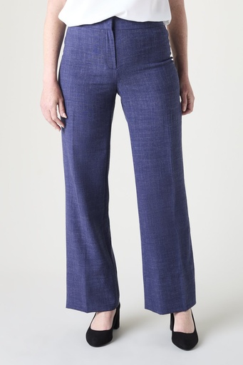 [UNI50678] Ladies Trousers Straight Leg Linen Blend - Navy